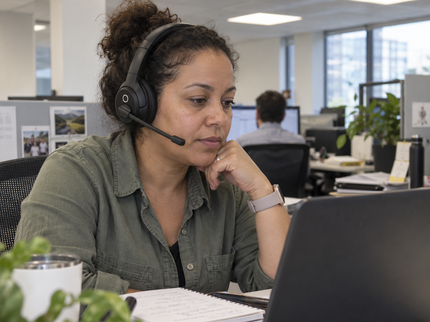 Telephone headset H2 — lifestyle application scene 1